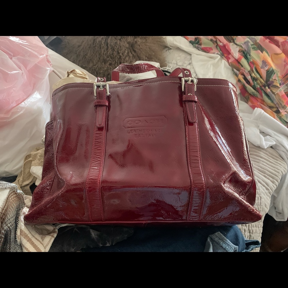 Coach patent leather tote/shoulder bag